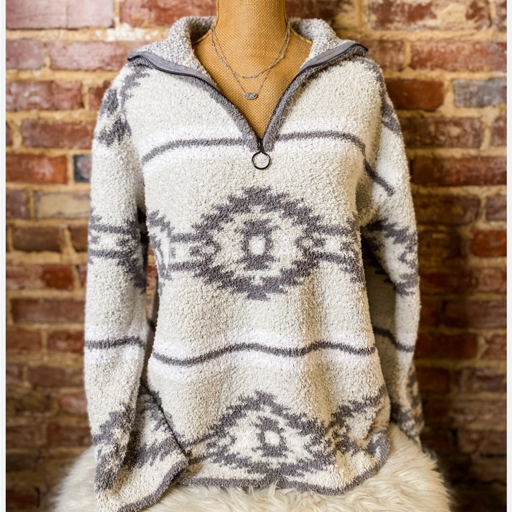 Tribal Patterned Pullover Sweater - image 1